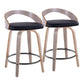Grotto - Contemporary Fixed Height Counter Stool & Swivel With Round Footrest (Set of 2) - Furniture Home Direct