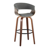 Vintage Mod - Mid Century Modern Fixed Height Barstool With Swivel & Round Footrest (Set of 2) - Furniture Home Direct