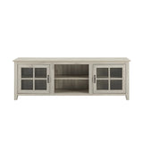 Modern Farmhouse 2 Door Glass Windowpane 70" TV Stand For 80" TVs - Furniture Home Direct