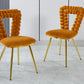 Modern Chair With Iron Tube Legs, Soft Cushions And Comfortable Backrest, Suitable For Dining Room, Living Room, Cafe, Hairball Back - Furniture Home Direct