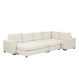 121.3" Modular Sleeper Sectional - Beige - Furniture Home Direct