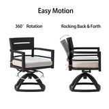 Outdoor Modern Dining Set, Chairs Sunbrella Cushioned And Dining Table With Umbrella Hole