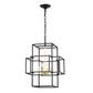 4 Light Metal Lantern Tiered Pendant Hanging Light Fixtures, Industrial Farmhouse Adjustable Height Chandeliers For Dining Room Hallway Foyer Entryway (E12 Bulbs Not Included) - Furniture Home Direct