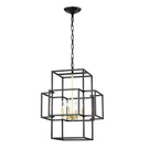 4 Light Metal Lantern Tiered Pendant Hanging Light Fixtures, Industrial Farmhouse Adjustable Height Chandeliers For Dining Room Hallway Foyer Entryway (E12 Bulbs Not Included) - Furniture Home Direct