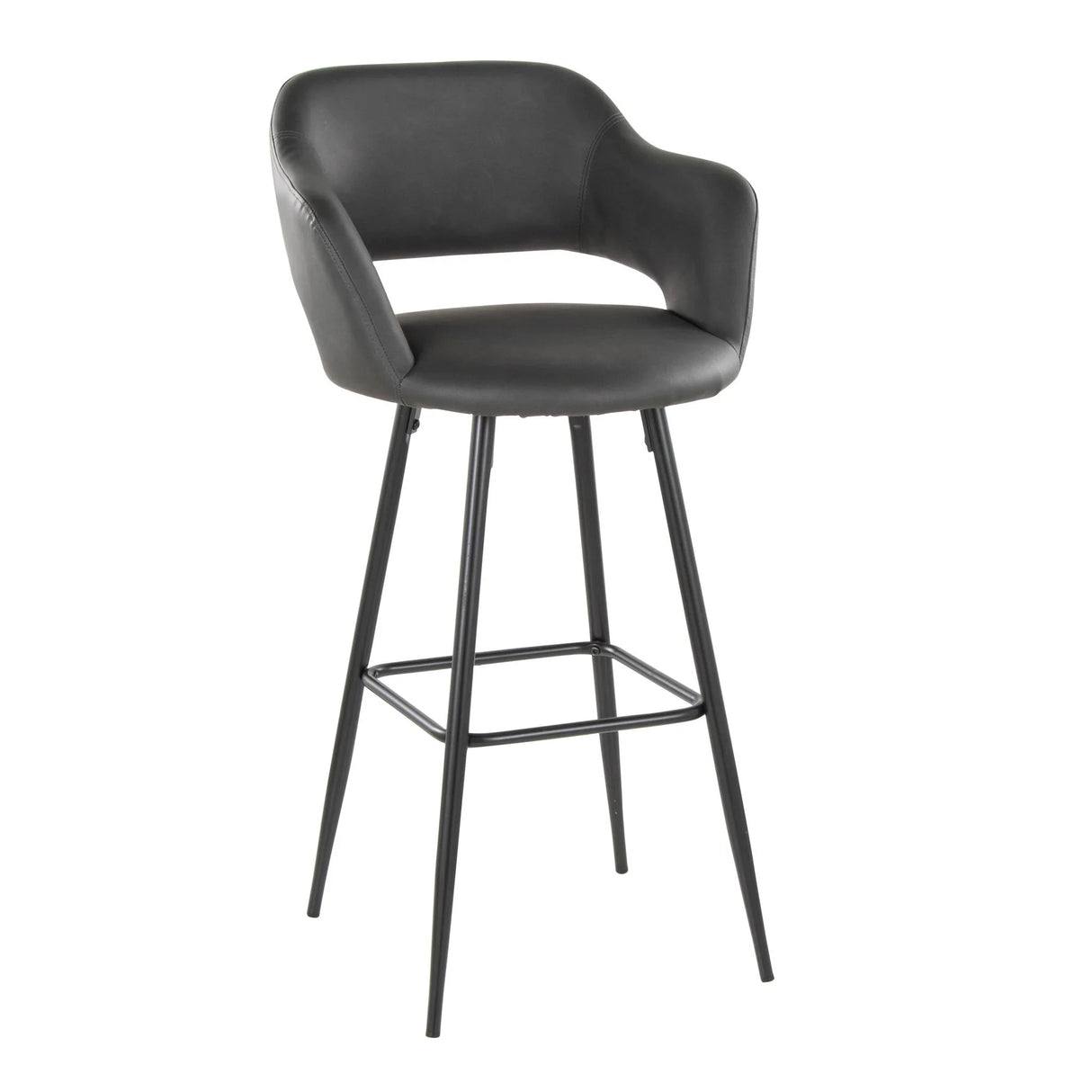 Margarite - Contemporary Fixed Height BarStool With Square Footrest (Set of 2) - Furniture Home Direct