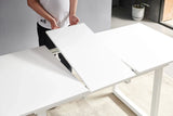 Square Extendable Dining Table With Metal Leg, Modern Space Saving Kitchen Table For Living Room - Furniture Home Direct