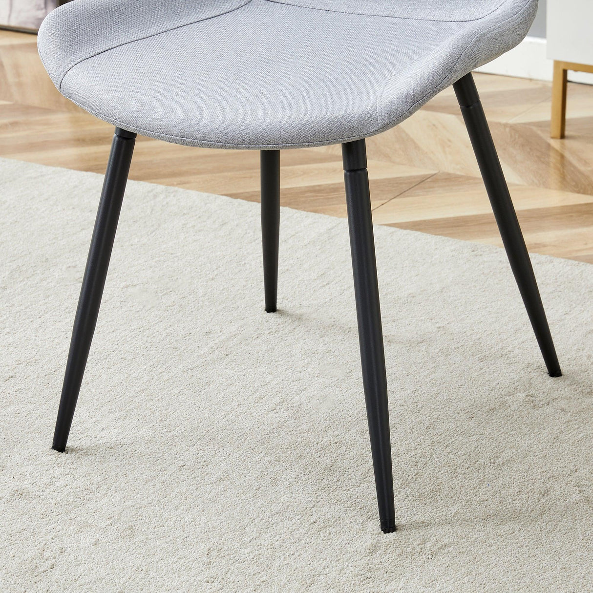 Dining Chair Set Modern Light Upholstered Fabric Chairs Gray - Furniture Home Direct