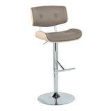 Lombardi - Contemporary Adjustable Barstool With Swivel With Straight T Footrest (Set of 2) - Furniture Home Direct