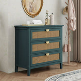 3 Drawer Cabinet, Natural Rattan, American Furniture - Furniture Home Direct