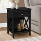 Accent End Table, 2 Tier, Storage Drawer, Transitional Style - Furniture Home Direct