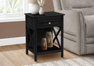 Accent End Table, 2 Tier, Storage Drawer, Transitional Style - Furniture Home Direct