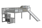 Loft Bed With Staircase, Storage, Slide, Full-Length Safety Guardrails, No Box Spring Needed - Furniture Home Direct