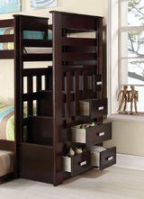 Allentown - Twin / Twin Bunk Bed With Trundle Storage - Espresso - Furniture Home Direct