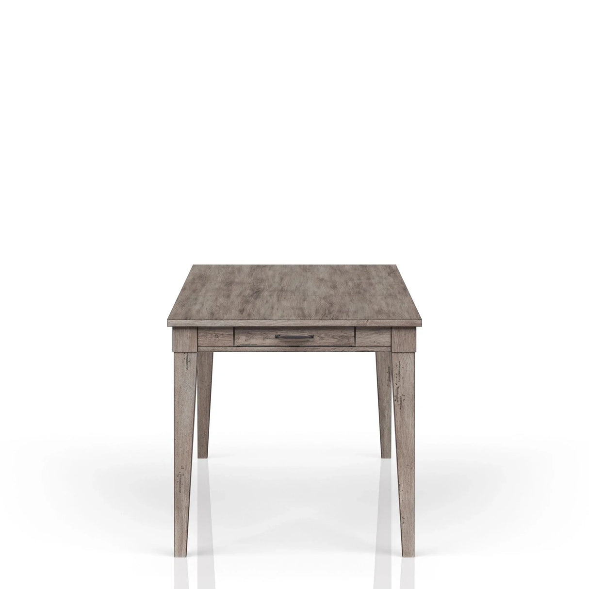 Rustic Dining Table Two Storage Drawers And Leaf - Gray - Furniture Home Direct