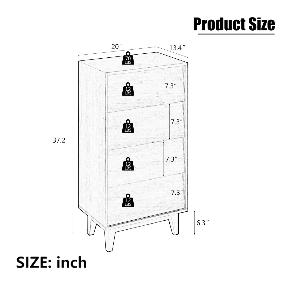 Vintage Style 4 Drawer Double Dresser With Bevel Design - Brown - Furniture Home Direct