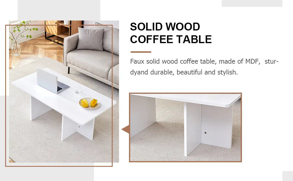 Coffee Table With X Leg Design For Living Room White - Furniture Home Direct