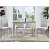 Dining Table Set With Crystal Decoration And Upholstered Chairs - Furniture Home Direct