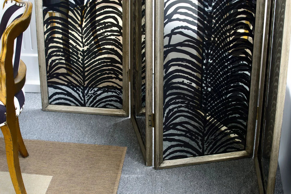 Room Divider, Herero 4 Panel Decorative Screen - Black - Furniture Home Direct