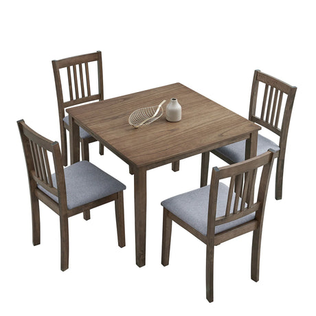 Mid Century Modern Square 5 Piece Dining Set - Furniture Home Direct