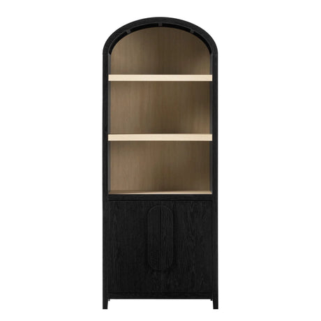 Modern 3 Shelf Open Arched Bookcase Cabinet - Furniture Home Direct