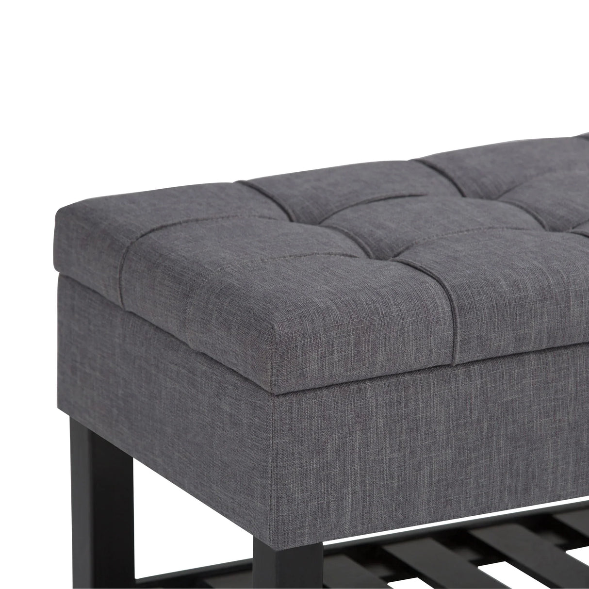 Saxon - Upholstered Transitional Storage Ottoman Bench - Furniture Home Direct