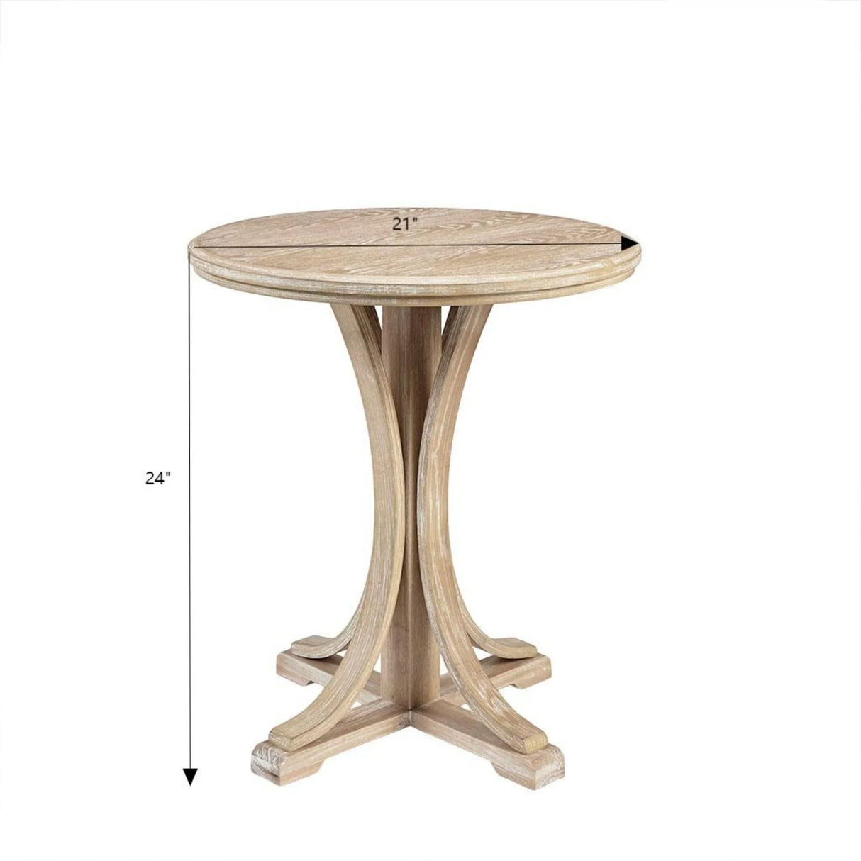 Accent Table Round Rustic Ash Veneer Reclaimed Wheat - Natural - Furniture Home Direct