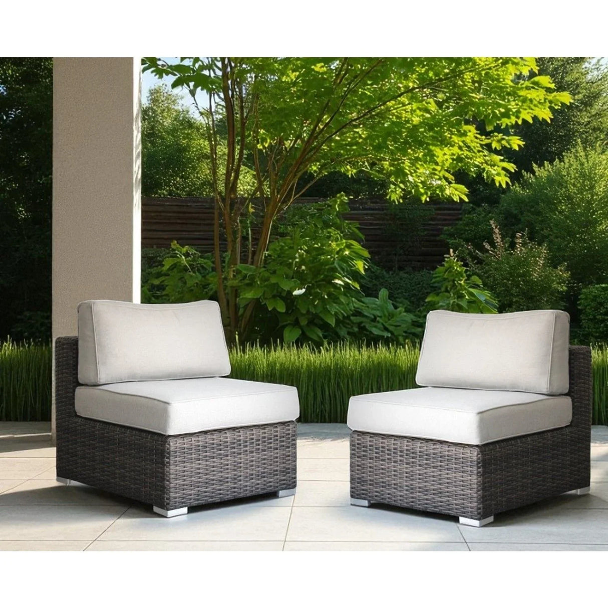 Minnesota - Armless Patio Chairs (Set of 2) - Furniture Home Direct