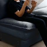 Two-Piece Corduroy Living Room Set (Sofa and Love Seat) - Gray - Furniture Home Direct