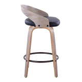 Grotto - Mid Century Modern Fixed Height Counter Stool With Swivel With Round Footrest (Set of 2) - Furniture Home Direct