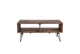 Reclaimed Wood Coffee Table With Open Storage For Living Room - Black / Natural - Furniture Home Direct