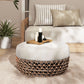 Willow - Round Upholstered Patio Ottoman - Furniture Home Direct