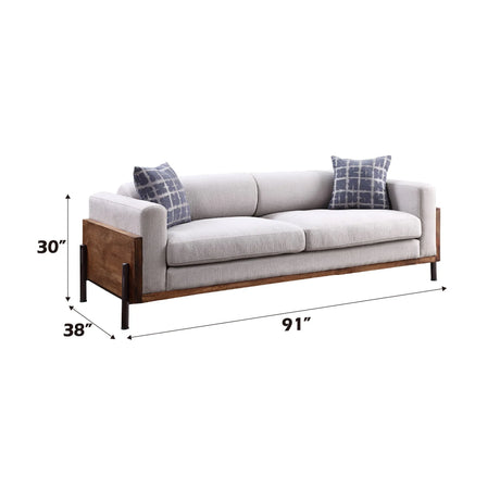 Pelton - 3 Piece Living Room Set With Toss Pillows - Walnut - Furniture Home Direct