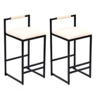Elegant Bar Stool Set With Backrest And Footrest, Counter Height (Set of 2) - Furniture Home Direct