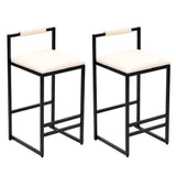 Elegant Bar Stool Set With Backrest And Footrest, Counter Height (Set of 2) - Furniture Home Direct