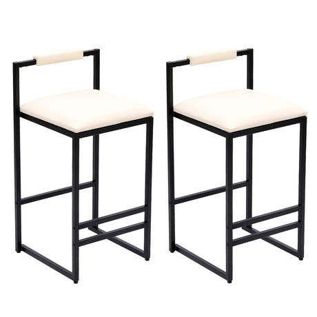 Elegant Bar Stool Set With Backrest And Footrest, Counter Height (Set of 2) - Furniture Home Direct