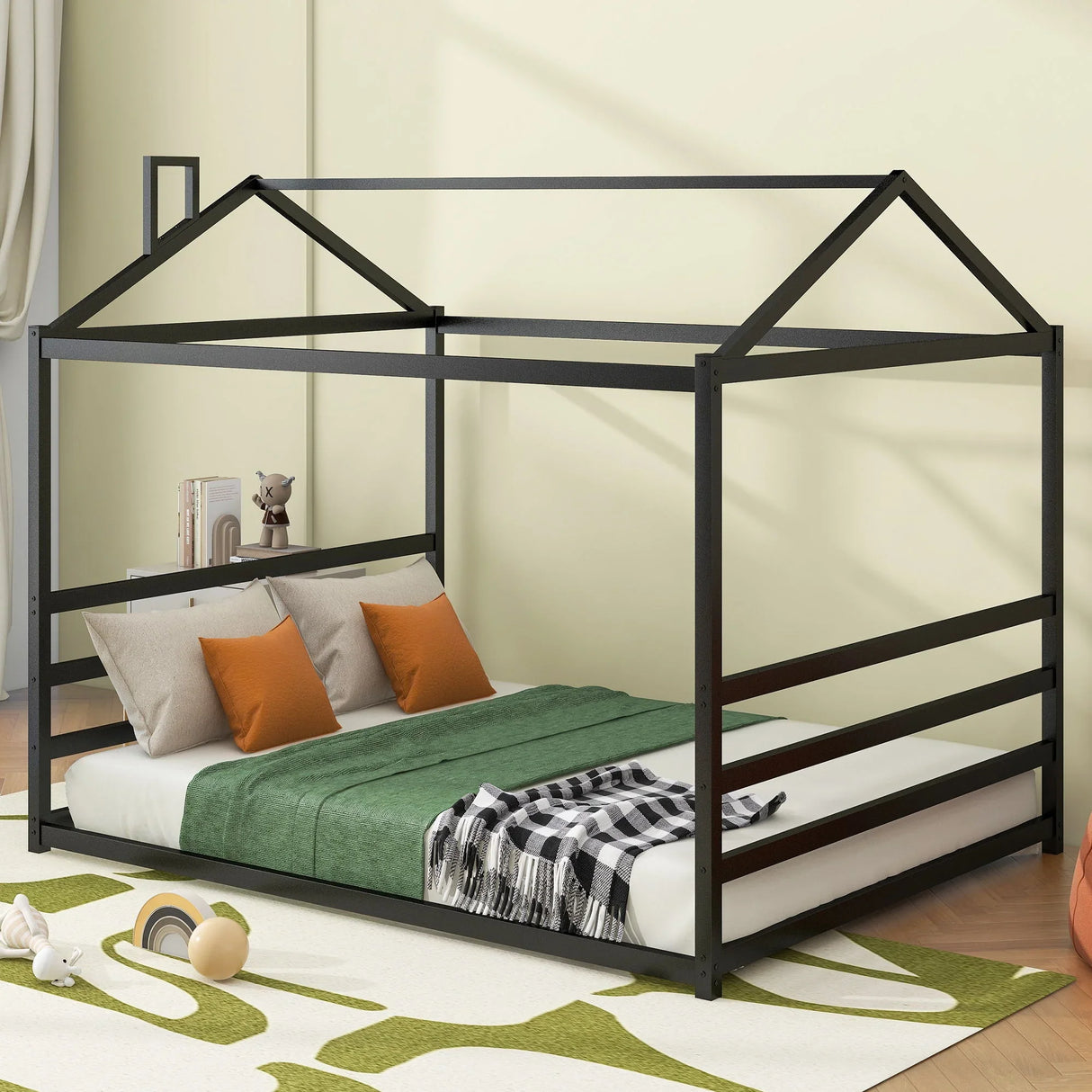 Metal House Shape Platform Bed - Furniture Home Direct