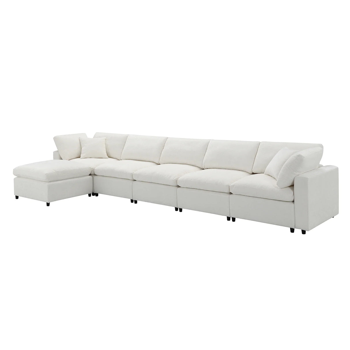 Modular Sectional Sofa With L Shaped Spacious Layout Beige - Furniture Home Direct