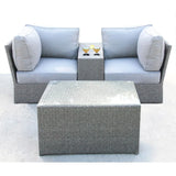 Comfortable Modern Patio Rattan Sectional Set With Cushions - Furniture Home Direct
