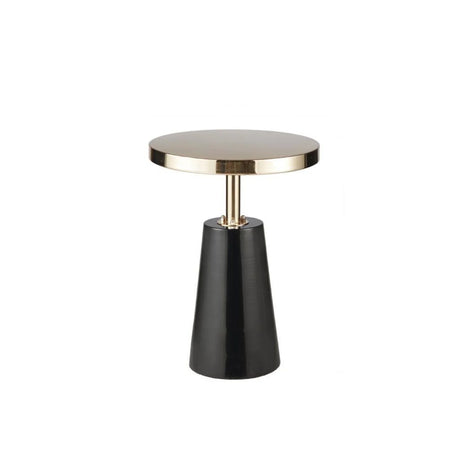 Accent Table Elegant Design Metal Round - Black / Gold - Furniture Home Direct