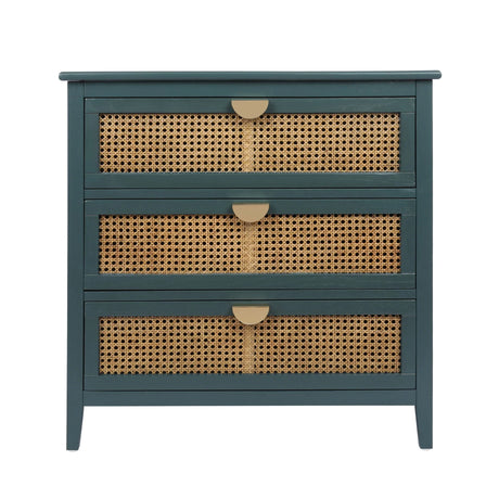 3 Drawer Cabinet, Natural Rattan, American Furniture - Furniture Home Direct