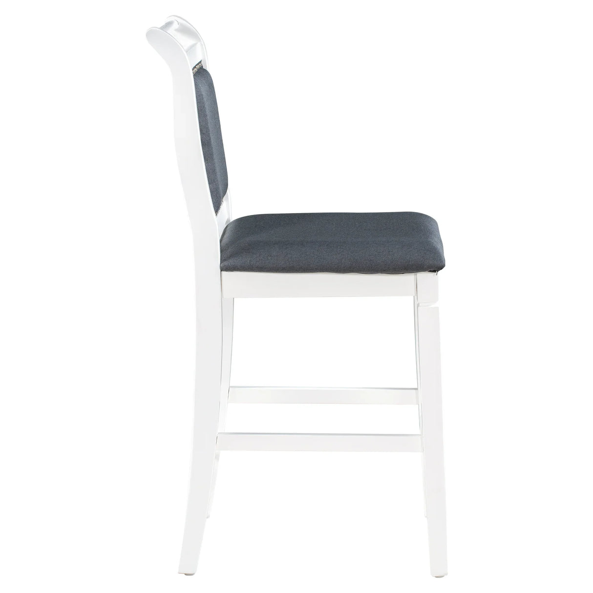 Dining Set Drop Leaf Counter Height With 2 Chairs White Gray - Furniture Home Direct
