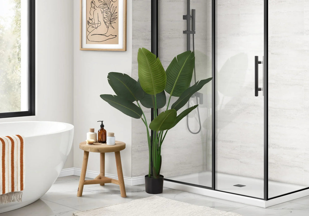 44" Tall, Artificial Plant, Bird Of Paradise Tree, Indoor, Faux, Fake, Floor, Greenery, Potted, Decorative - Green / Black - Furniture Home Direct