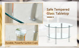 Coffee Table Two Tier Glass Top Polished Metal Legs Silver - Furniture Home Direct