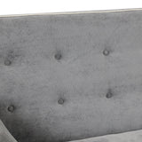 Upholstered Loveseat with Pull Out Sofa, Two Throw Pillows, Dual USB Charging Port And Adjustable Backrest - Gray - Furniture Home Direct
