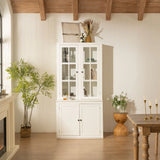 Retro Style Hutch Cabinet With Glass Door, China Cabinet For Home - Furniture Home Direct