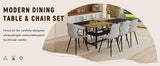 Dining Set With Wooden Table And Eight Chairs Light Gray - Furniture Home Direct