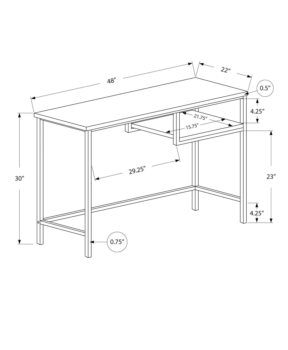 Computer Desk For Home Office, Compact Modern Design, Contemporary & Modern - Furniture Home Direct
