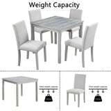 Dining Table Set With Crystal Decoration And Upholstered Chairs - Furniture Home Direct