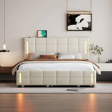 Upholstered Platform Bed With Trundle & Drawers - Furniture Home Direct