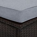 4 Piece Curved Wicker Patio Sectional with Coffee table - Gray - Furniture Home Direct